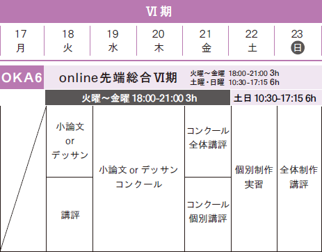 先端芸術表現科　online夏季講習2020スケジュール