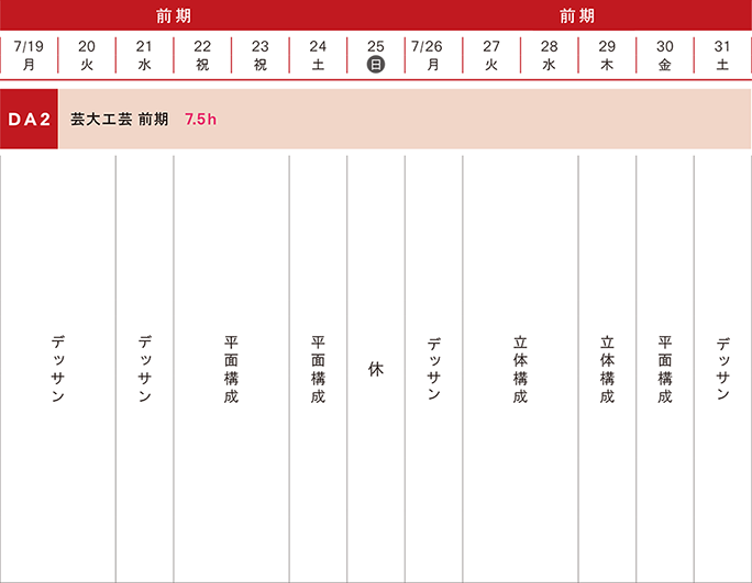 工芸科 夏季講習会2021年前期DA2