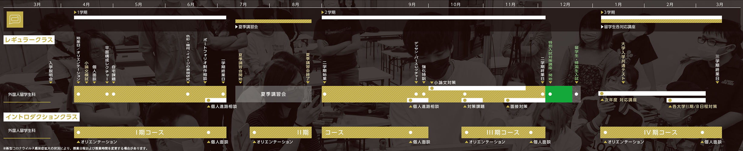 外国人留学生科2020年度スケジュール