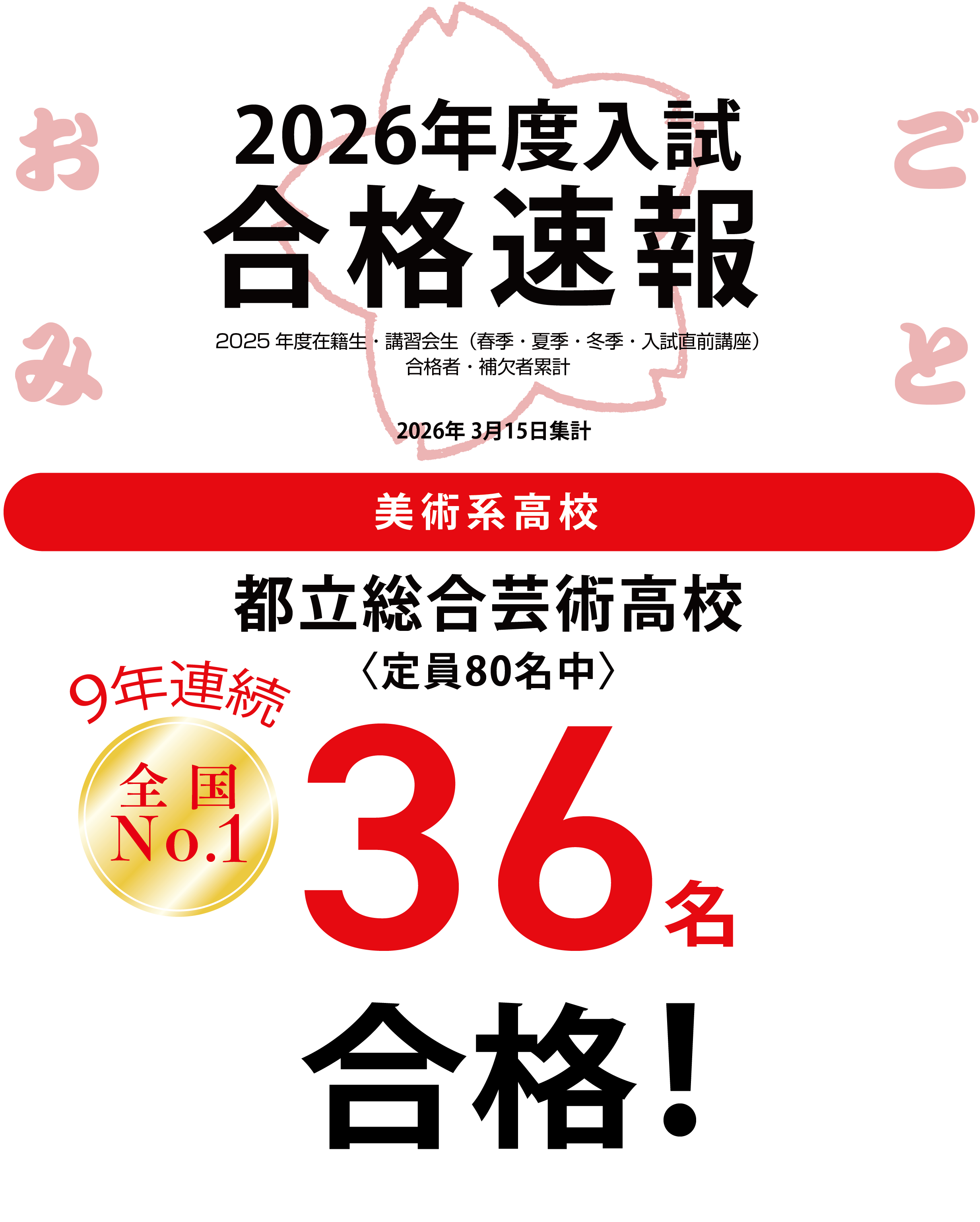 合格速報2026（都立総合芸術高校） | すいどーばた美術学院